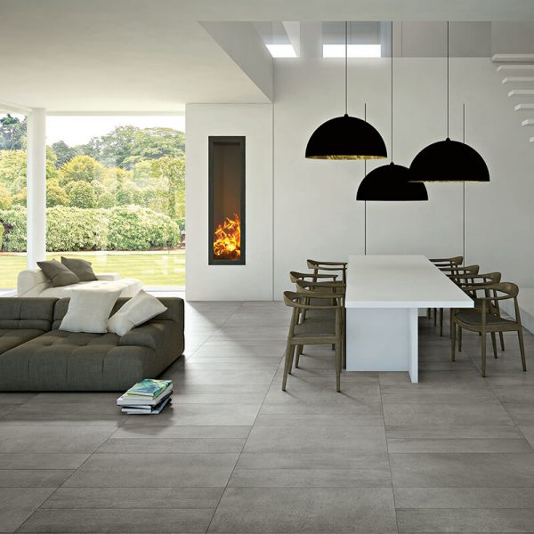 grey concrete cement stone wall tuile floor kitchen backsplash ontario